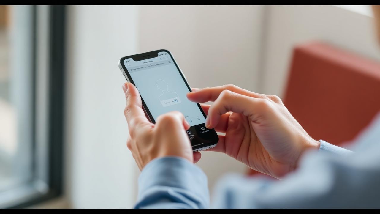 Person verifying their identity on a smartphone