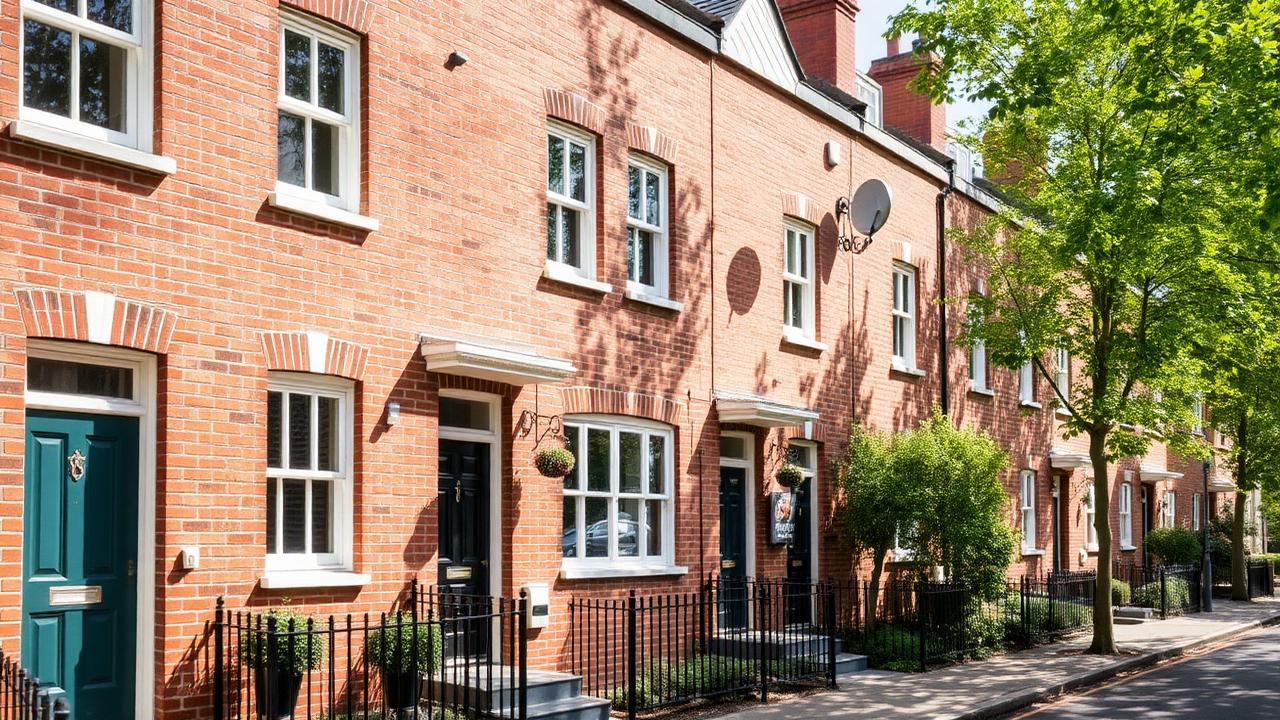 UK terraced rental homes on a leafy street